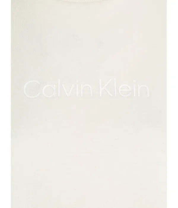 Футболка с логотипом героя regular fit Calvin Klein, экрю — фото 4