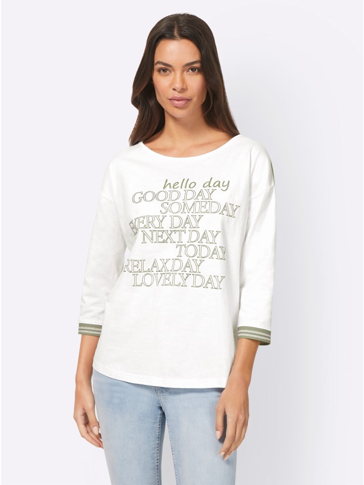 

Рубашка с рукавами 3/4 цвета экрю Heine