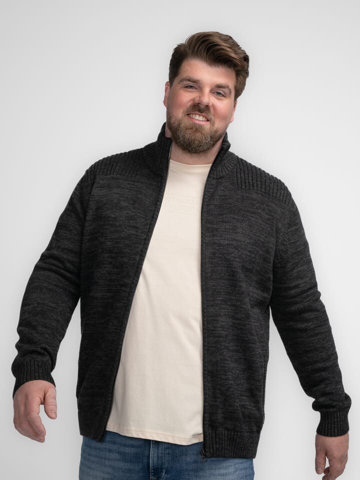 

Пуловер Petrol Industries Lässiger Cardigan, цвет Plus Size GambellSchwarz