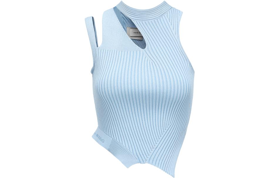 

Топ с рифленым узором и асимметричным кроем Feng Chen Wang, синий