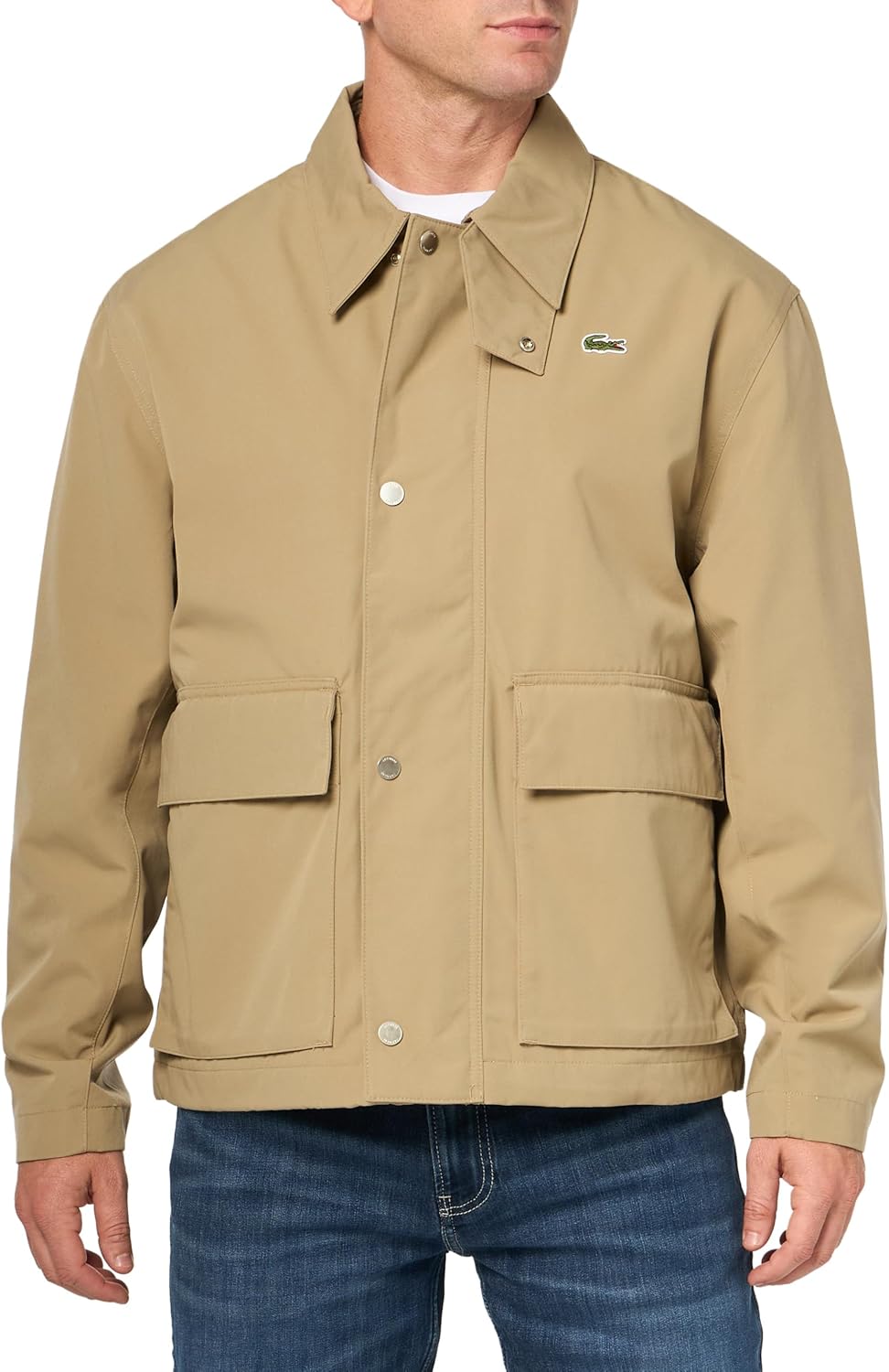 

Lacoste мужская легкая короткая парка с карманами, Lion Beige