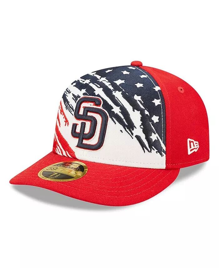 

Мужская красная приталенная шляпа San Diego Padres 4 июля 2022 г., низкопрофильная 59FIFTY New Era