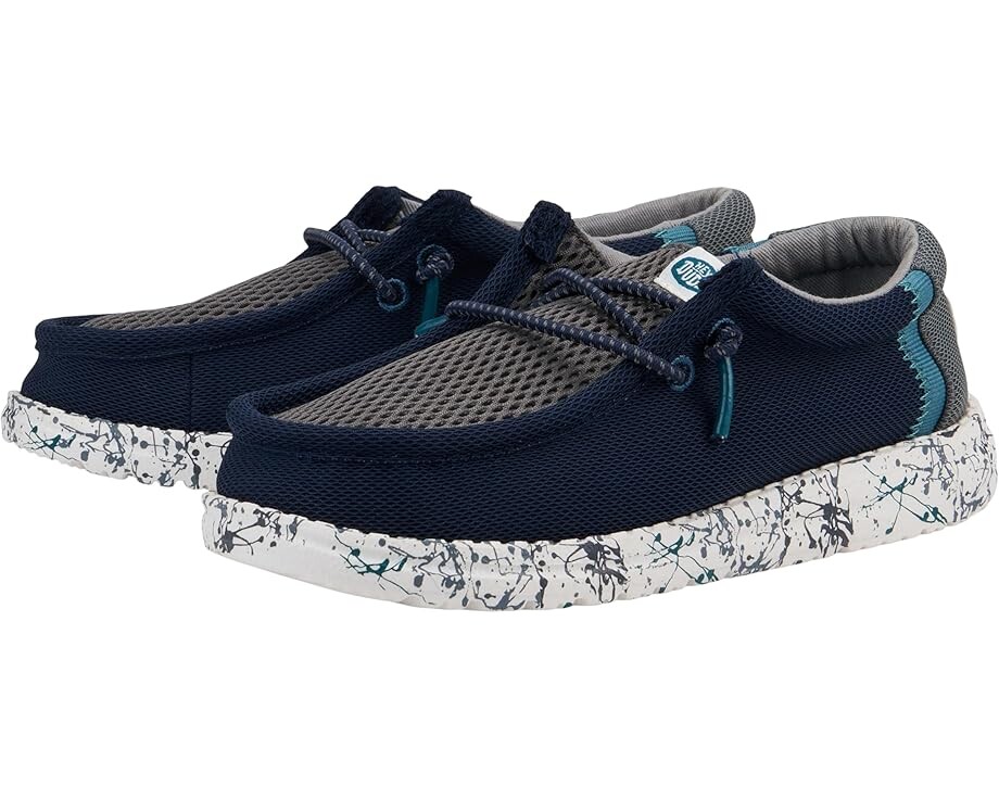 

Кроссовки Hey Dude Kids Wally Summer Mesh, цвет Navy/Charcoal