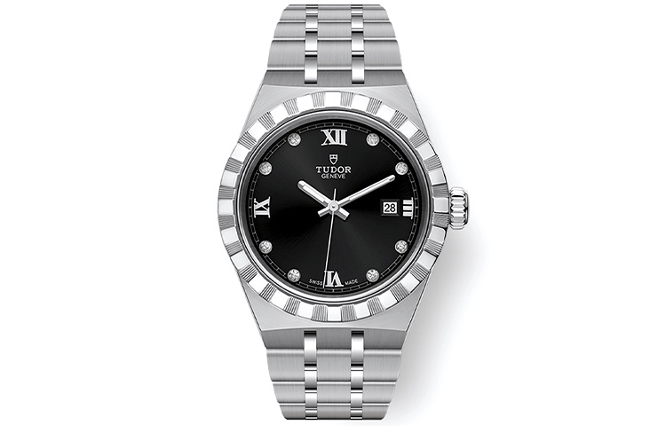 

TUDOR Часы Royal Collection Automatic Mechanical Movement Women's Watch 28mm Black Dial Matte Steel Watch Case Steel Strap, Black