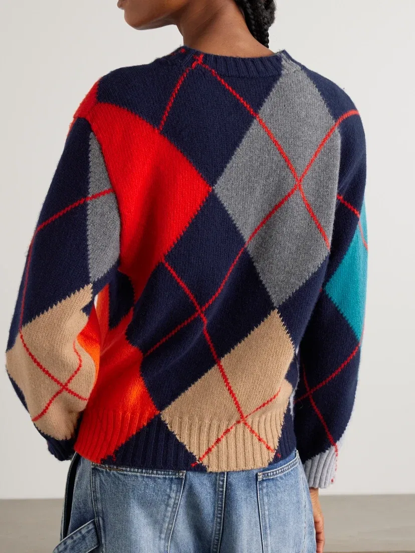 Свитер из шерсти аргайл JW ANDERSON + Pringle, мультицвет — фото 4
