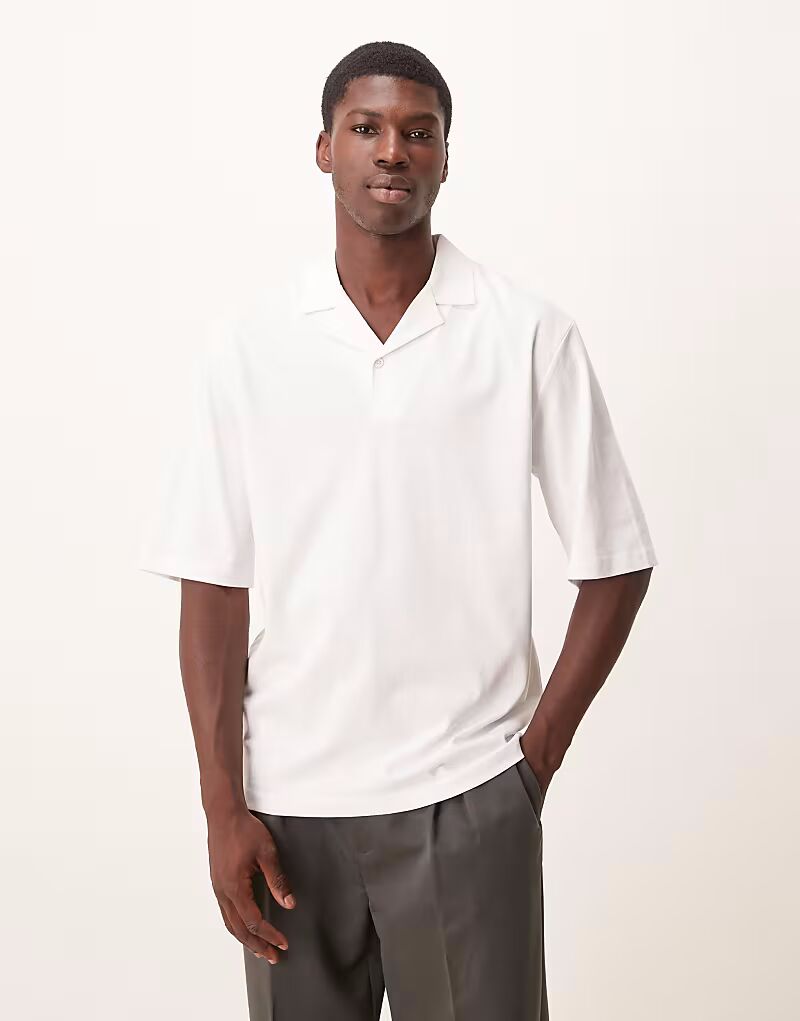 

Свободное поло Revere белого цвета Asos Design, Белый, Свободное поло Revere белого цвета Asos Design