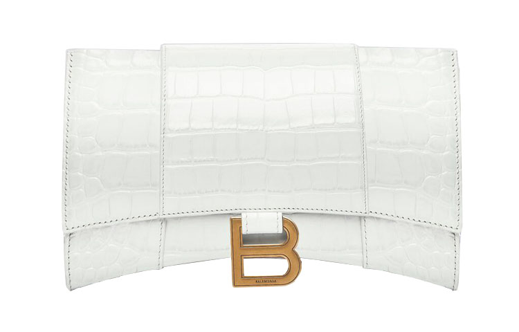 

Часовая Сумка из Коровьей Кожи Balenciaga, Женская Наплечная Сумка Белая