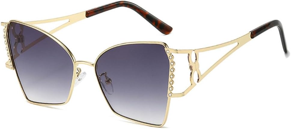 

Модные солнцезащитные очки-бабочки для женщин, металлические панк-очки, мужские солнцезащитные очки с зеркальными линзами и полым декором, защита от ультрафиолета UV400, SUN1971 Generic, Gold Gradient Gray