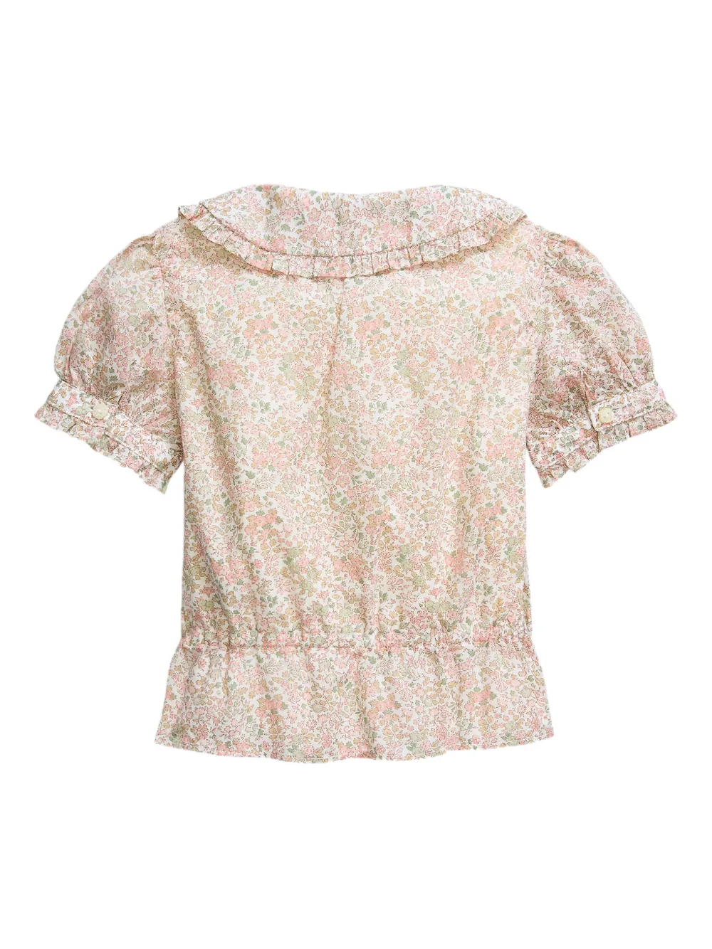 Блузка с цветочным принтом и оборками POLO RALPH LAUREN KIDS, розовый — фото 2