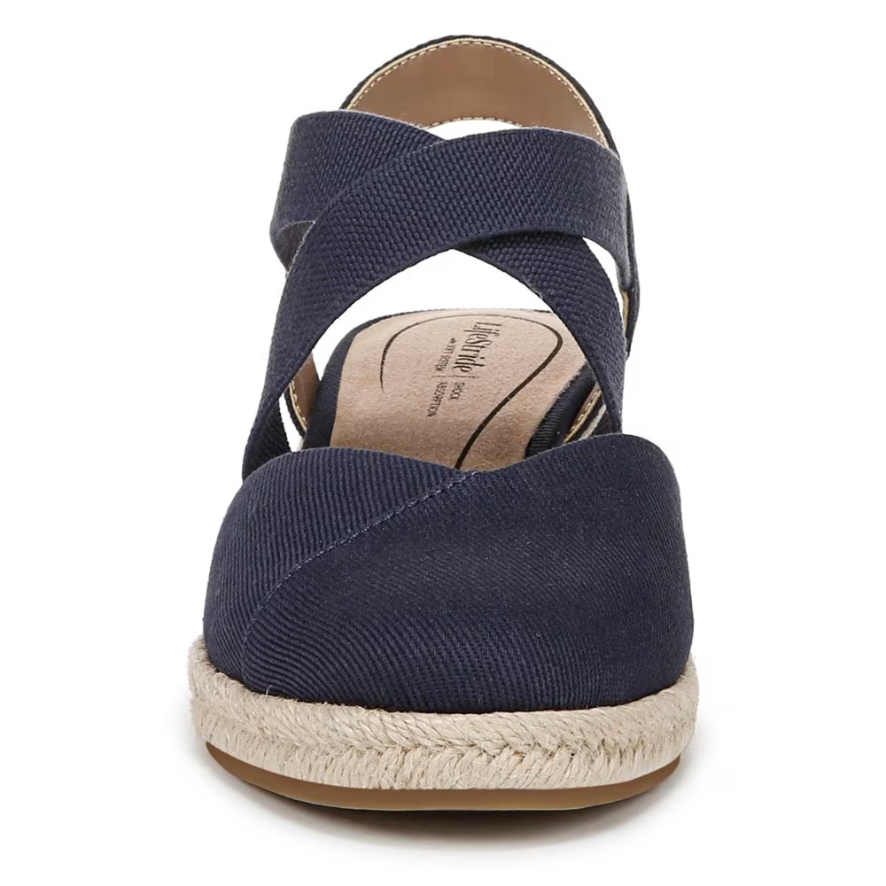 Туфли на танкетке Kimball espadrille wedge Lifestride, lux navy fabric — фото 3