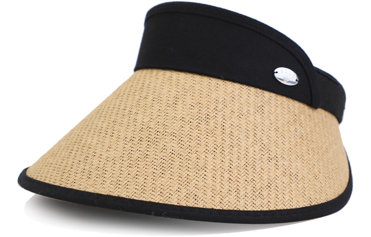 

Шляпа-козырь из соломки с широкими полями для женщин, Cotton, Cellulose Fiber ELLE, черный