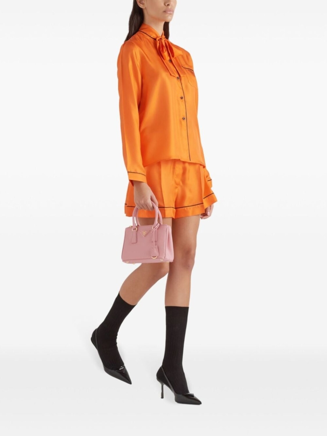 Мини-сумочка Prada Galleria из сафьяновой кожи, розовый — фото 2