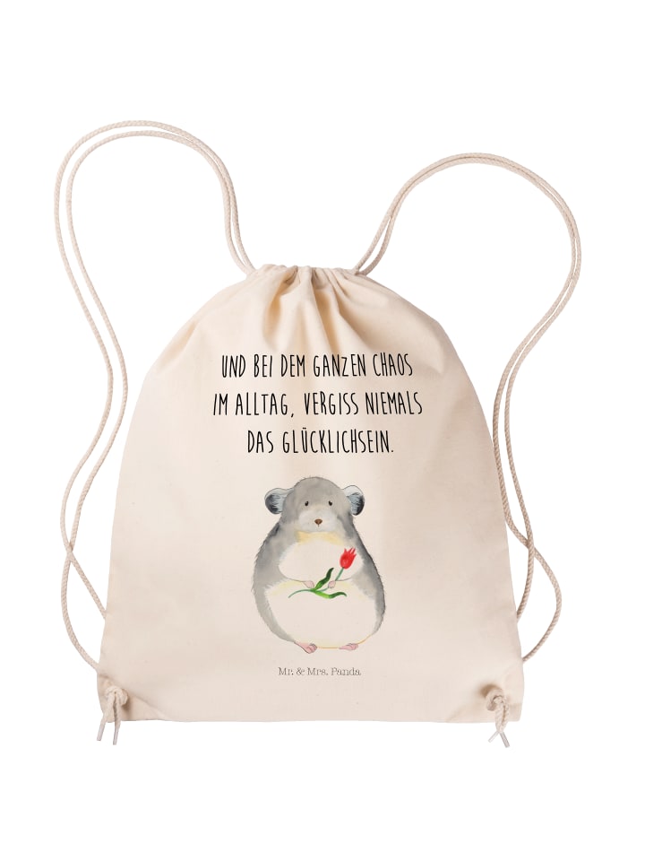 

Mr. & Mrs. Panda Тканевая сумка с изображением цветка шиншиллы и надписью кремового цвета