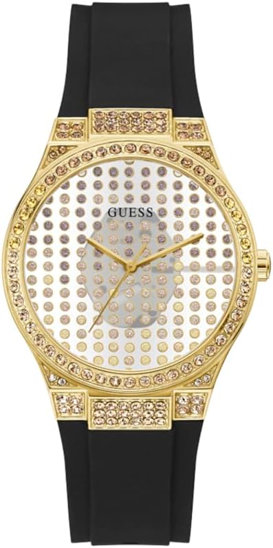 

Guess, женские часы, 39 мм, черный ремешок, корпус золотистого тона, прозрачный циферблат, Позолоченный, Guess, женские часы, 39 мм, черный ремешок, корпус золотистого тона, прозрачный циферблат