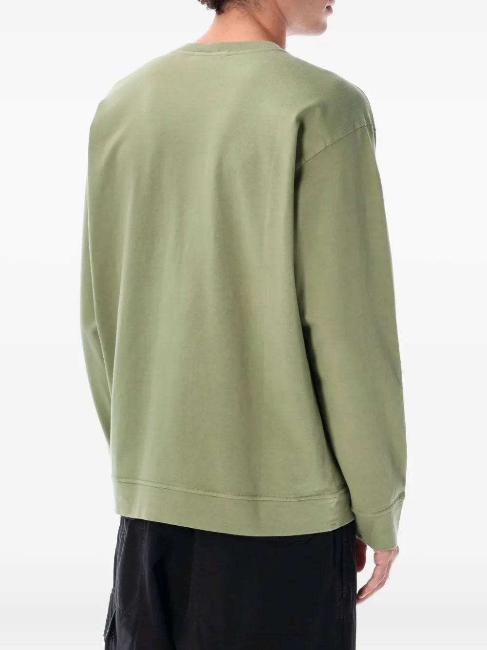 Хлопковый свитшот с круглым вырезом Stone Island, зеленый — фото 2