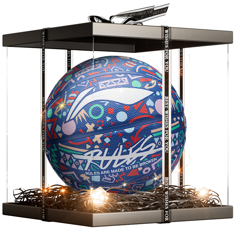 

LINING Китайский резиновый баскетбольный мяч blue graffiti размер 7 тренировочный для детей