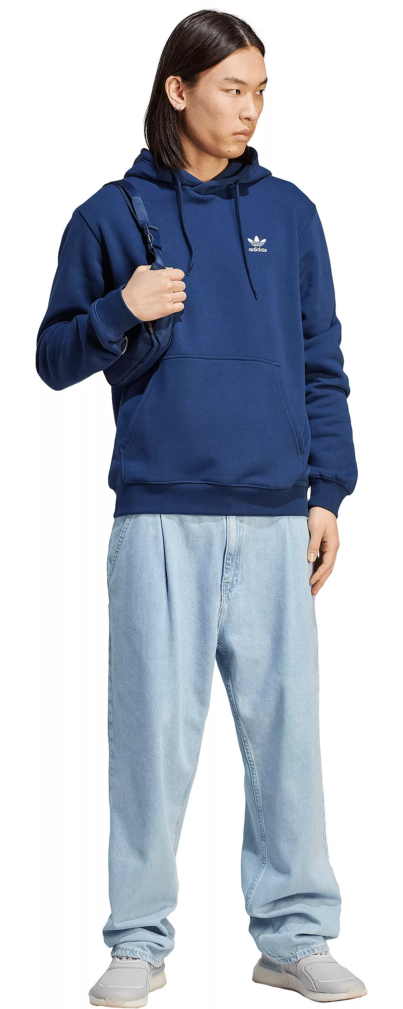 Мужская худи с трилистником Adidas Originals Adicolor Essentials, цвет Night Indigo — фото 2