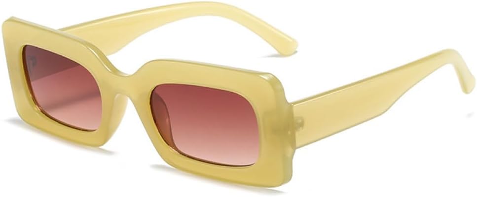 

Винтажные прямоугольные цветные солнцезащитные очки для женщин, модные градиентные очки, солнцезащитные очки UV400 для мужчин, голубые и фиолетовые солнцезащитные очки generic, Jelly Green Tea