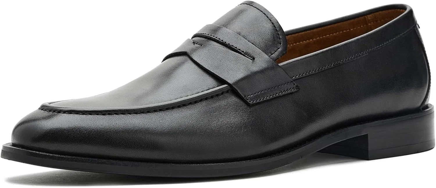 туфли-лоферы Brooks Brothers Glenrock, черная гладкая кожа