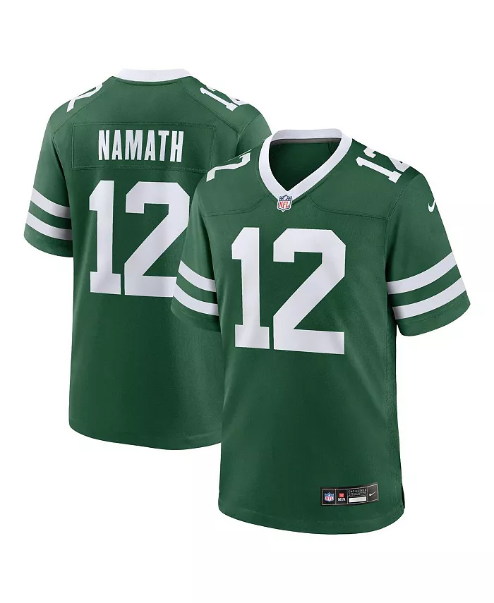 

Мужская игровая футболка New York Jets Joe Namath Legacy Nike, зеленый