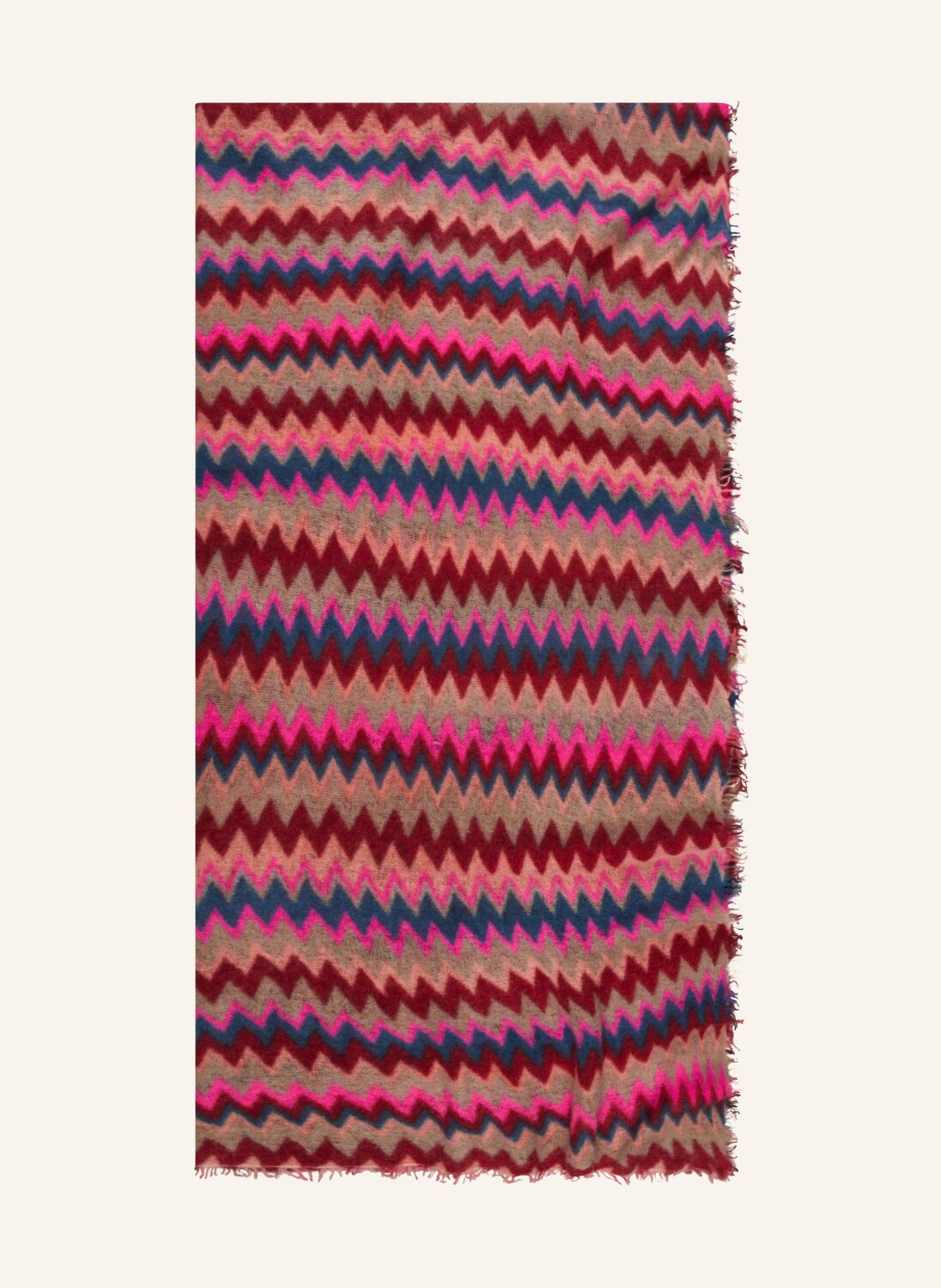 

Кашемировый шарф шеврон PURSCHOEN, цвет NEONROT/PINK/BRAUN