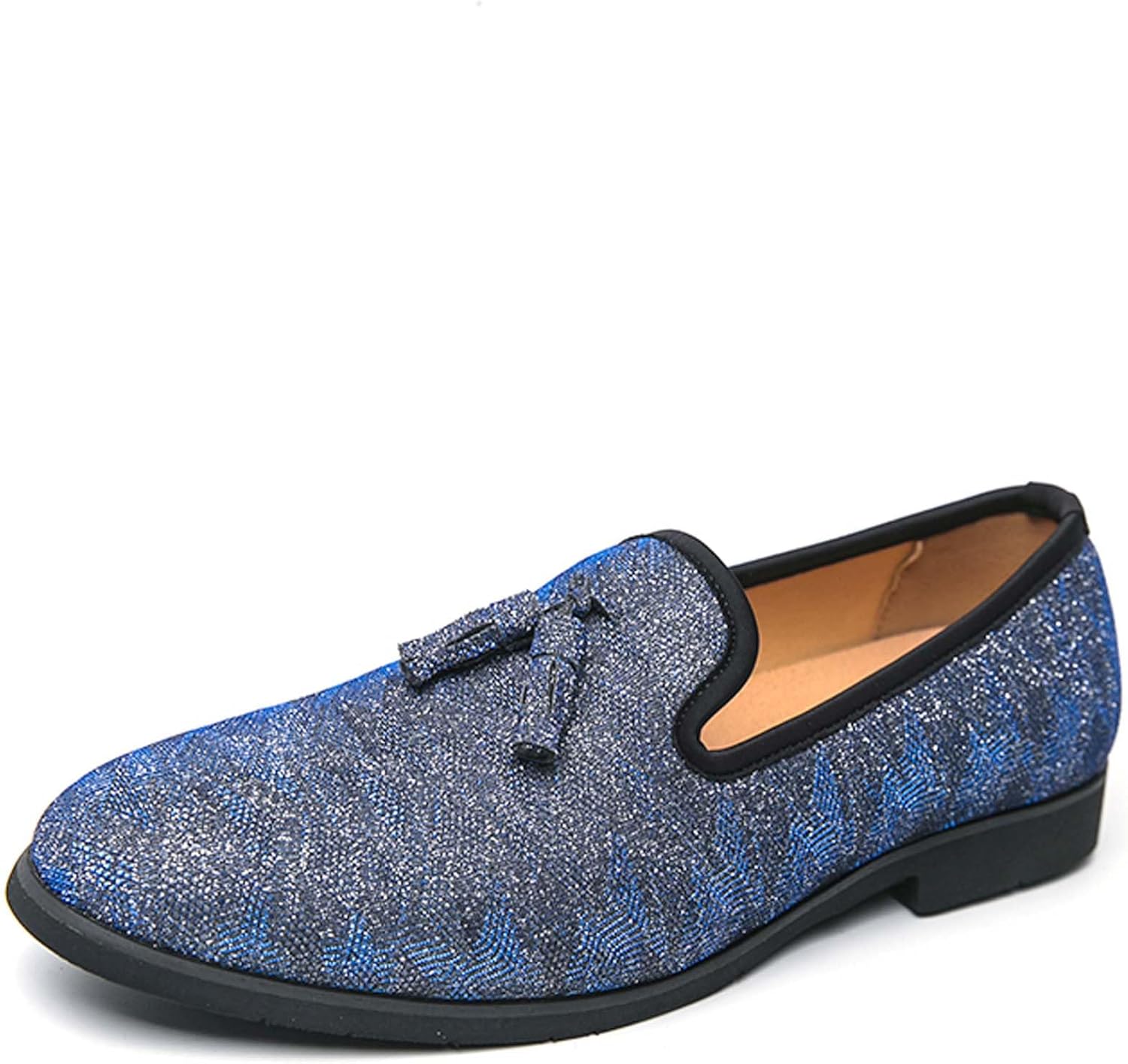 

Мужские лоферы Penny модные с заостренным носком, для ночного клуба и танцев, кожаные туфли, не скользящие, удобные, повседневная ходьба, офис, деловой и формальный стиль Generic, синий