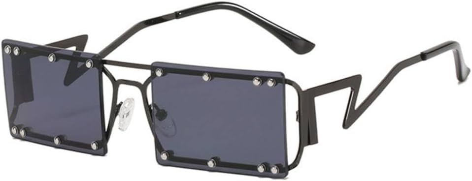 

Классические маленькие прямоугольные солнцезащитные очки для женщин в винтажном стиле с металлической оправой, в стиле стимпанк, ретро-очки для женщин, разноцветные очки MTZJH, Black