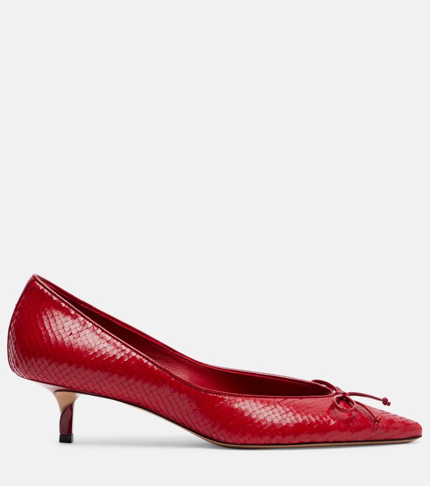 Туфли-лодочки из кожи с эффектом змеи Tourni Jacquemus, Red — фото 4