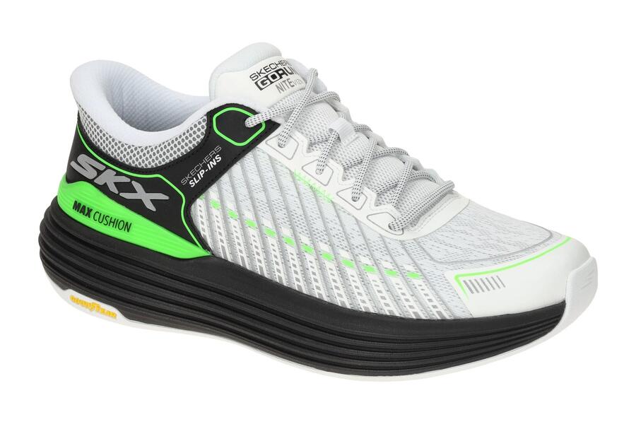 

Кроссовки Skechers MAX CUSHIONING белые, светоотражающие, 220936