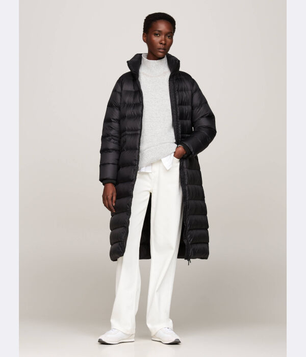 

Пуховик женский Tommy Hilfiger длинный с капюшоном, черный