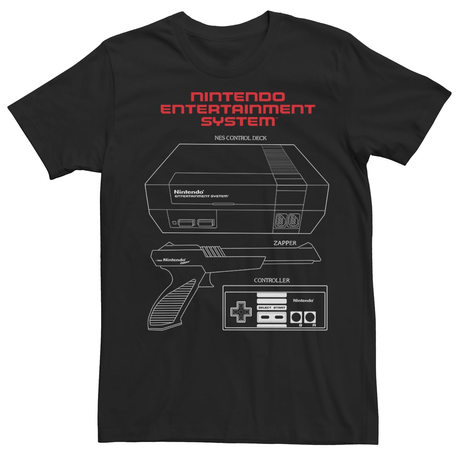 

Мужская футболка NES Zapper Schematic Licensed Character