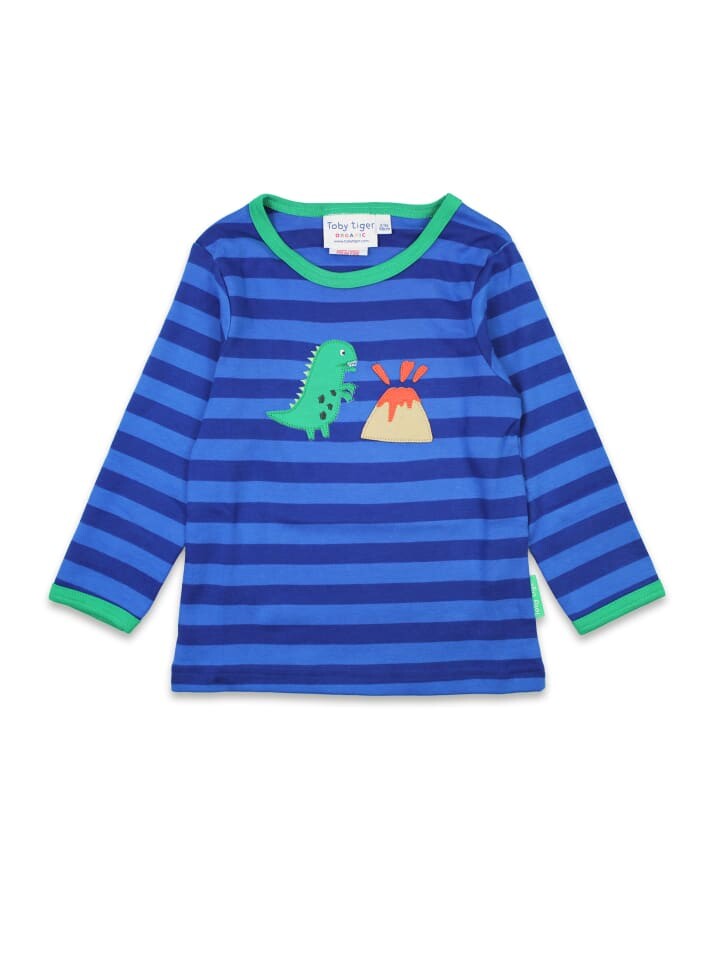 

Футболка Toby Tiger Langarmshirt mit Dinosaurier Applikation, синий