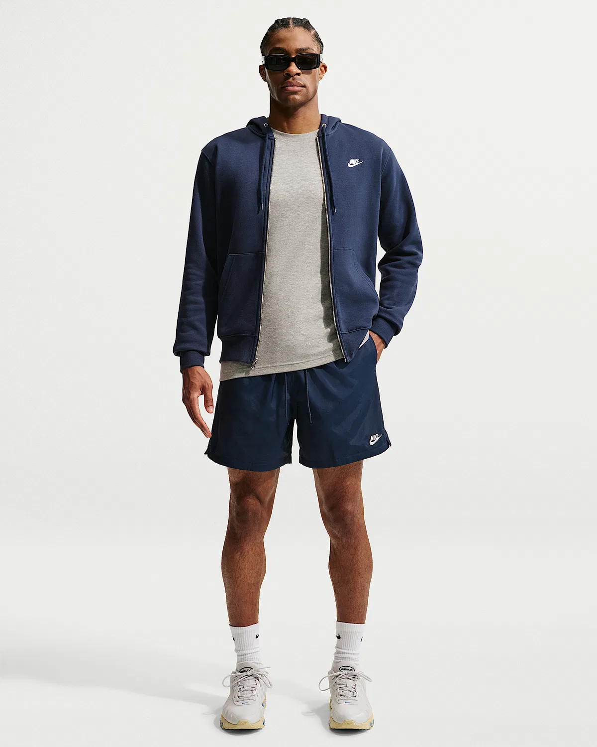 Мужские шорты Nike Club Woven Flow, Obsidian/White