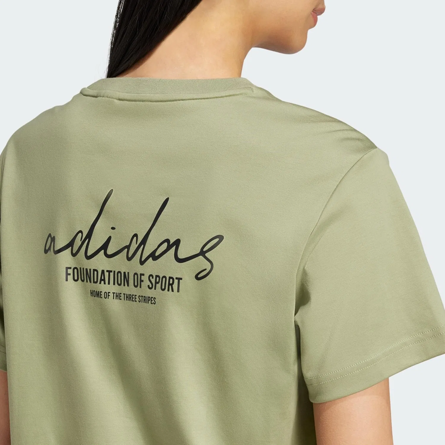 Футболка женская с принтом adidas, зеленый — фото 3