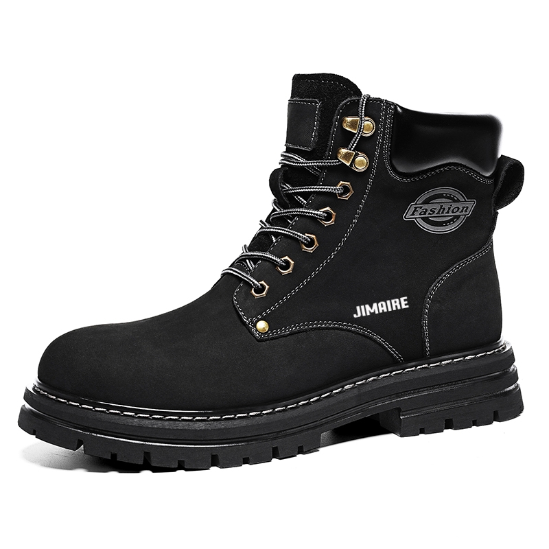 

King Jinmai Черные унисекс короткие мартинсы на все сезоны, цвет Black, All-Season
