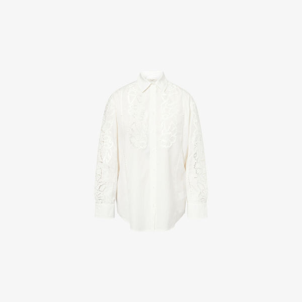 

Рубашка Weekend Max Mara хлопковая свободного кроя, белый