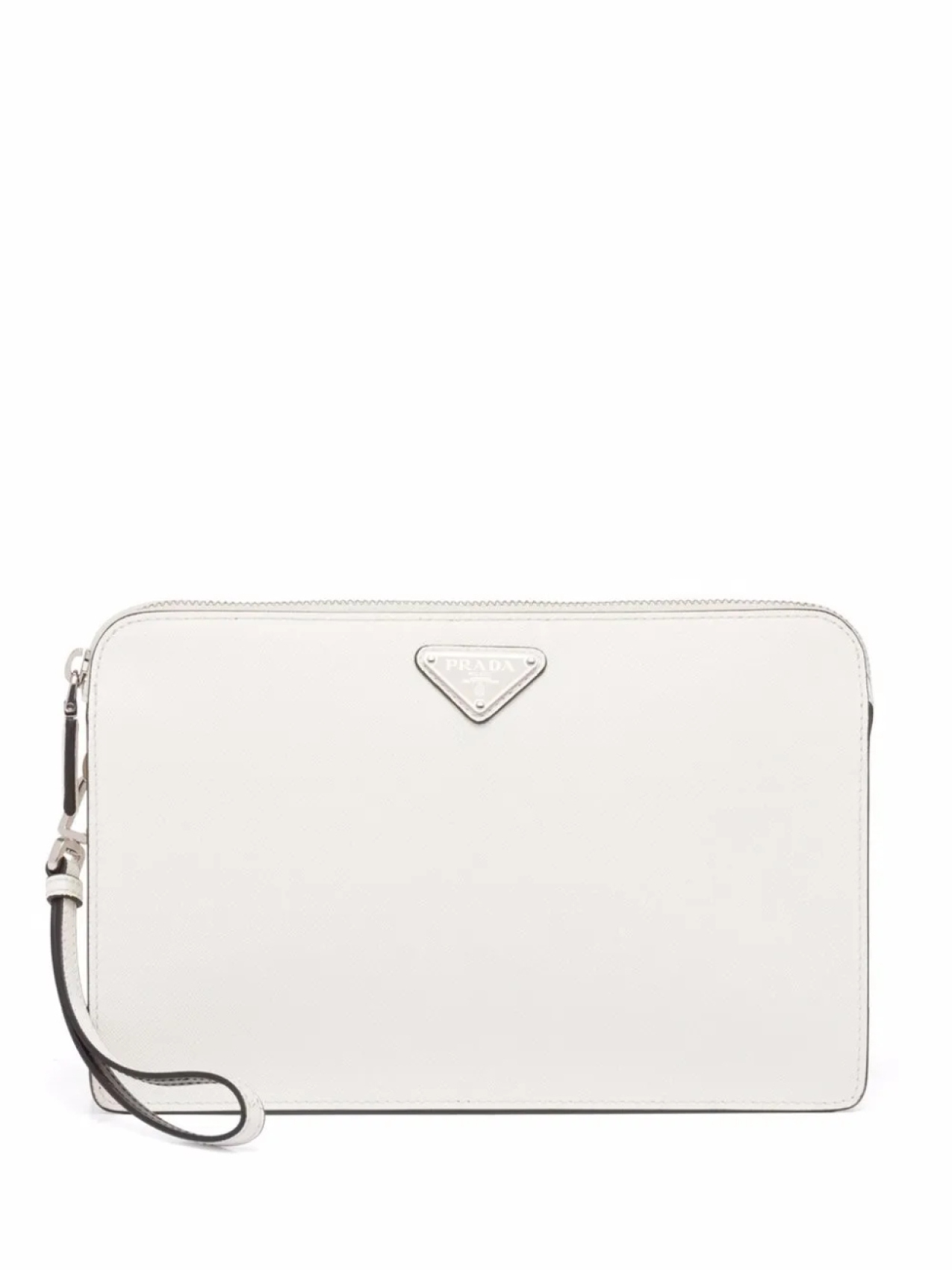 

Кошелек из сафьяновой кожи с логотипом Prada, белый