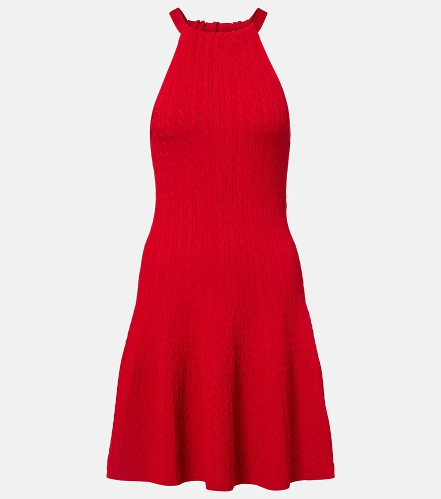 Мини-платье крупной вязки Polo Ralph Lauren, красный