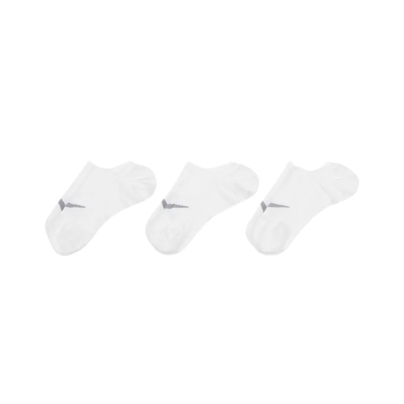 Женские легкие тренировочные носки Everyday Plus 3 пары Nike, 101 White/Wolf Gray