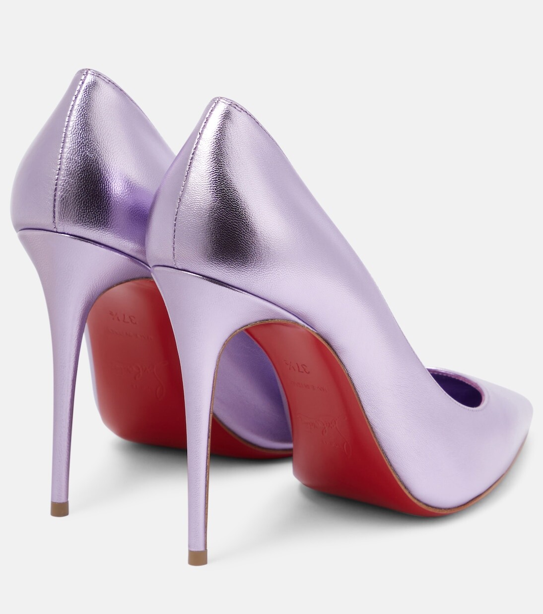 Кожаные туфли kate 100 с эффектом металлик Christian Louboutin, металлический — фото 3