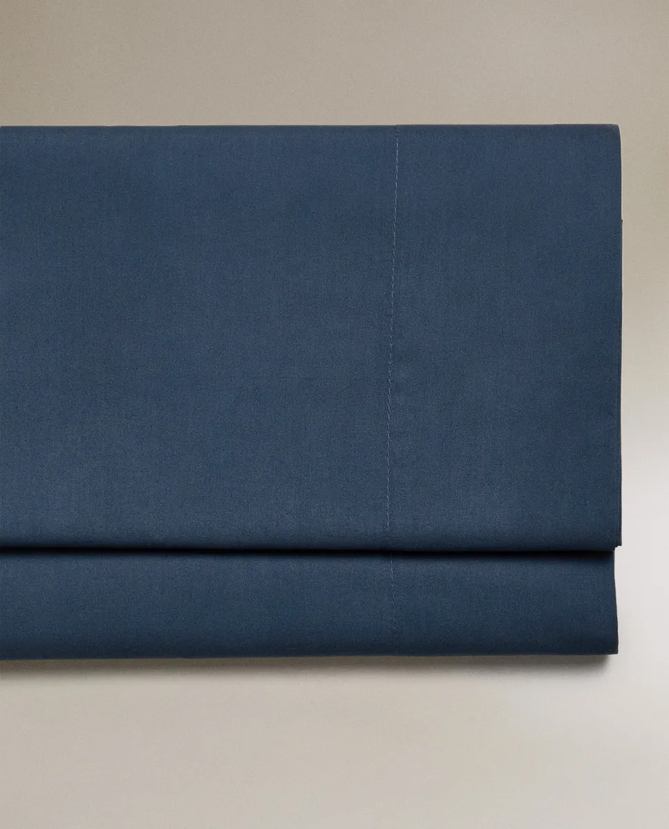 

(200 нитей) плоский лист хлопкового перкаля Zara Home, синий