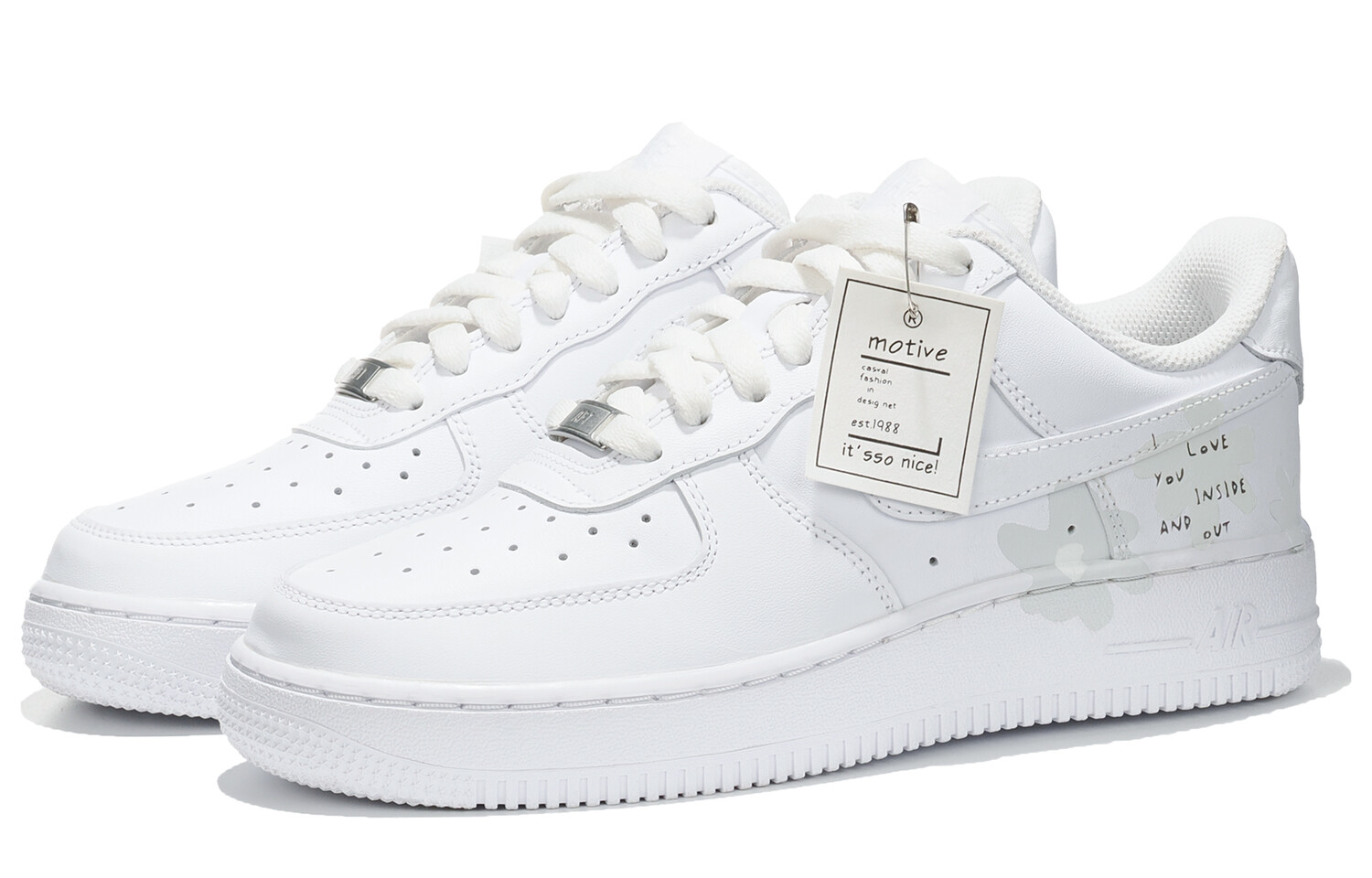 

Кроссовки Nike Air Force 1 Skateboarding Shoes Unisex Low-top White/pink/gray, белый