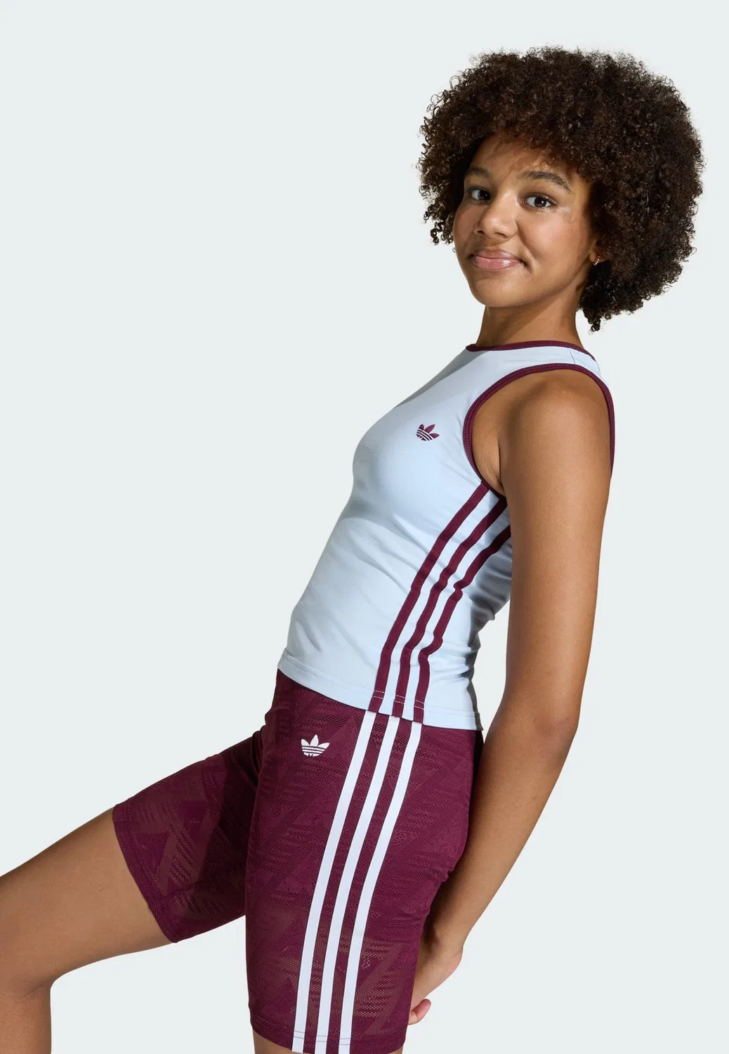 Топ Adidas Originals Top Adicolor светло-голубого цвета — фото 4