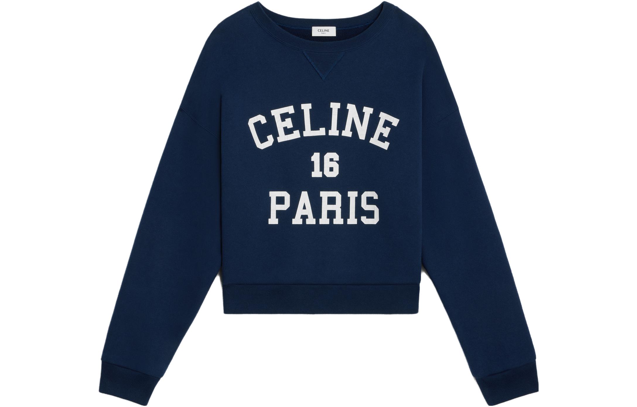 

CELINE Свитшот Paris 16 «Темно-синий/Оливковый»