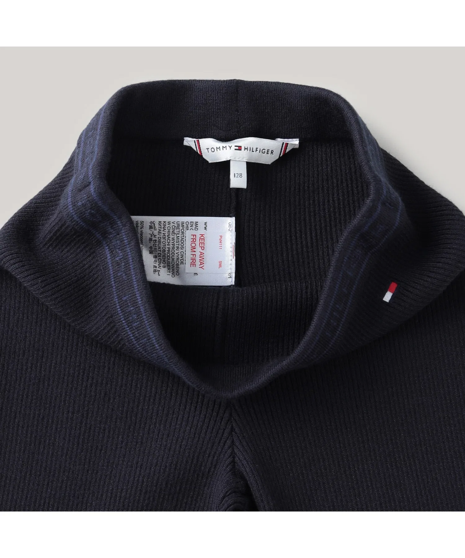 Детские леггинсы в рубчик TOMMY HILFIGER серые — фото 4