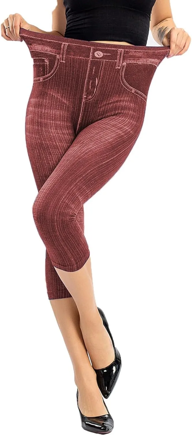 

Женские капри с высокой талией, карманы, stretch