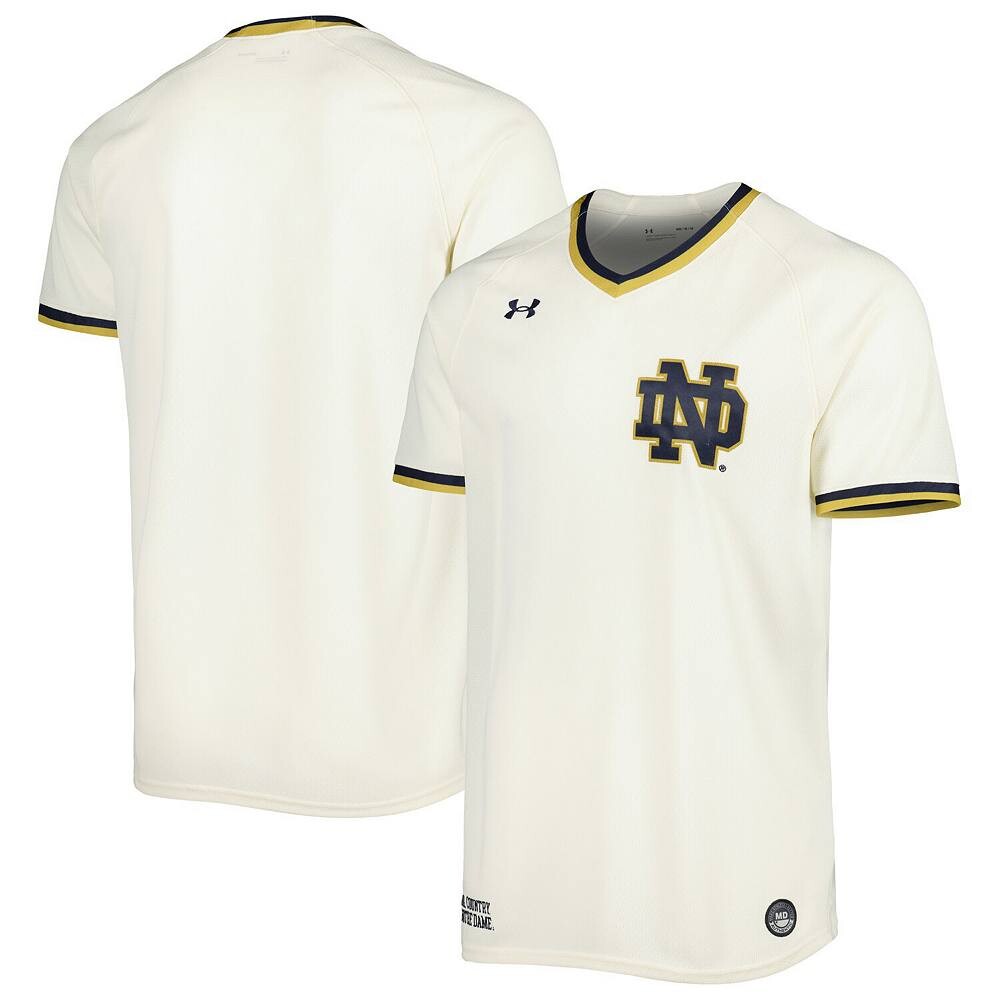 

Мужская бейсбольная майка Under Armour кремового цвета Notre Dame Fighting Irish Replica, цвет Ntd Beige