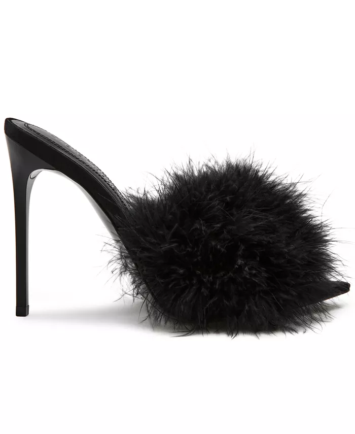Женские босоножки-мюли Ashbey Feather Stiletto Steve Madden, черный — фото 2