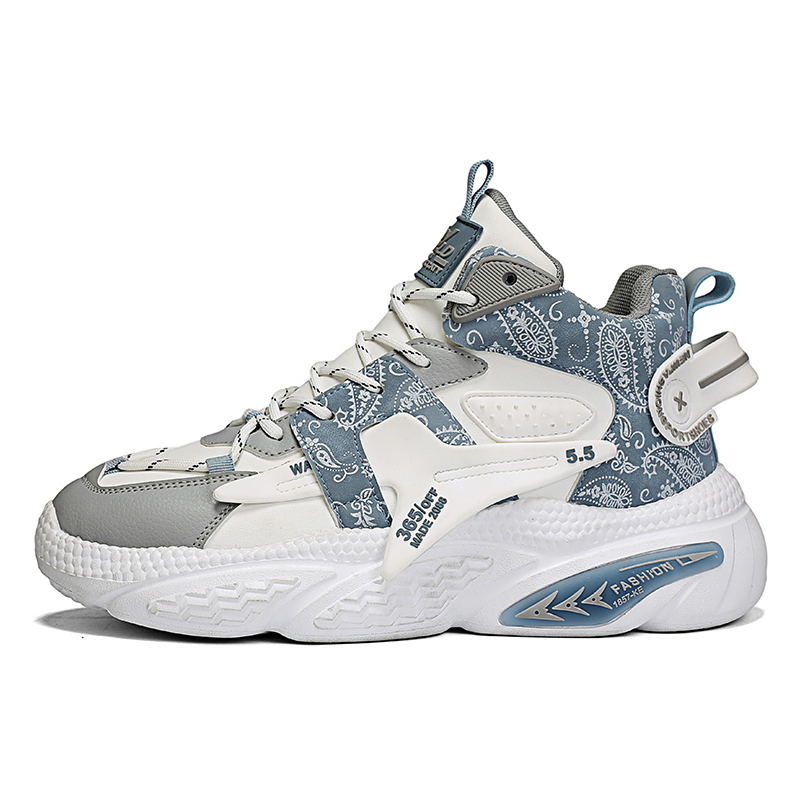 

YIVELOVE Скользоустойчивые, износостойкие, терморегулируемые, регулируемые по высоте мид-топ кеды мужские бело-серые, цвет White Gray