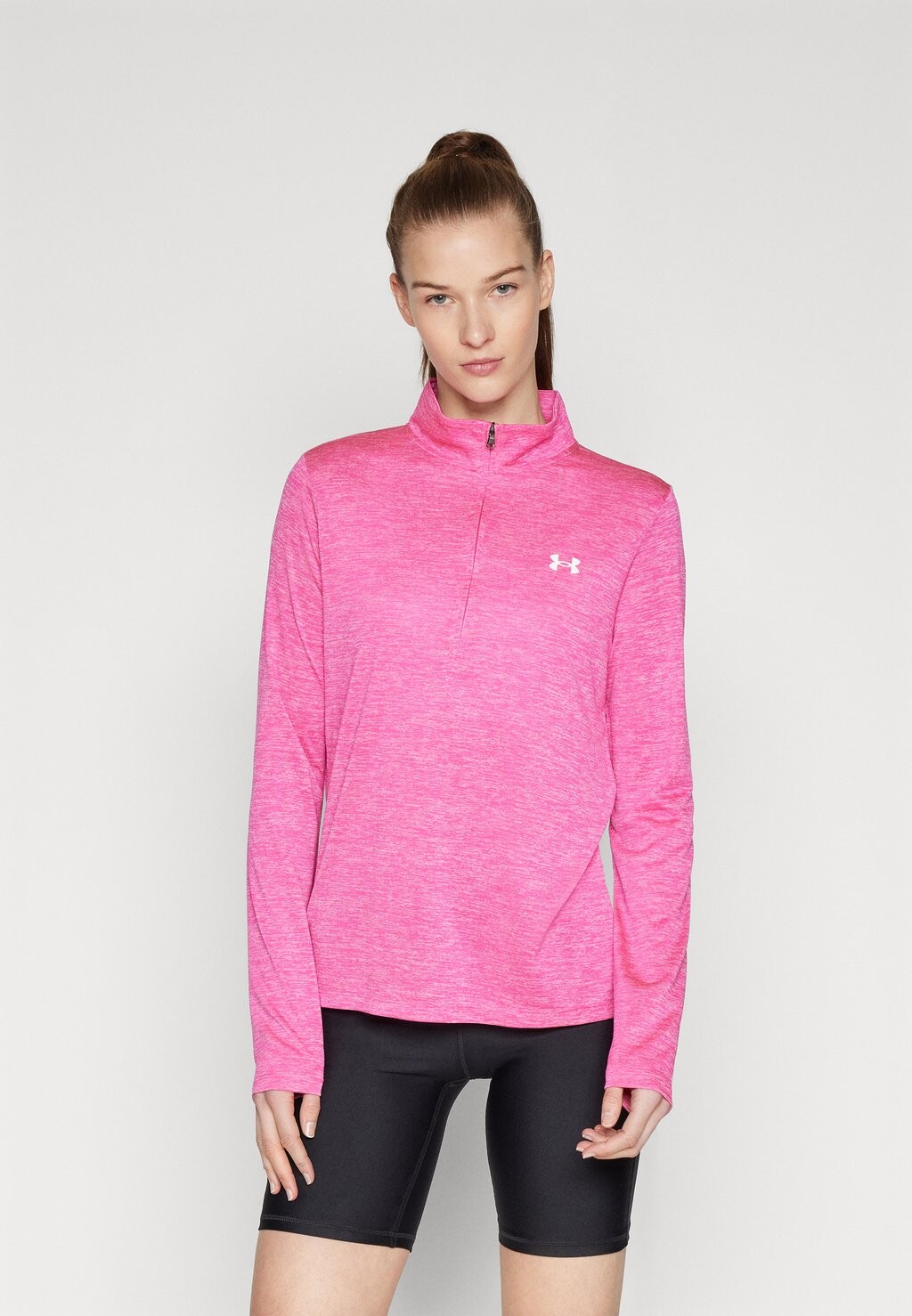 

Топ с длинными рукавами TECH 1/2 ZIP TWIST Under Armour, цвет rebel pink/white